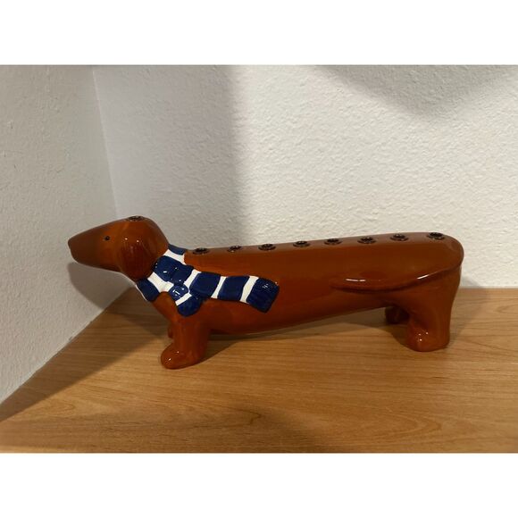Ceramic Dachshund Menorah Hanukkah Weiner Dog - Picture 1 of 4